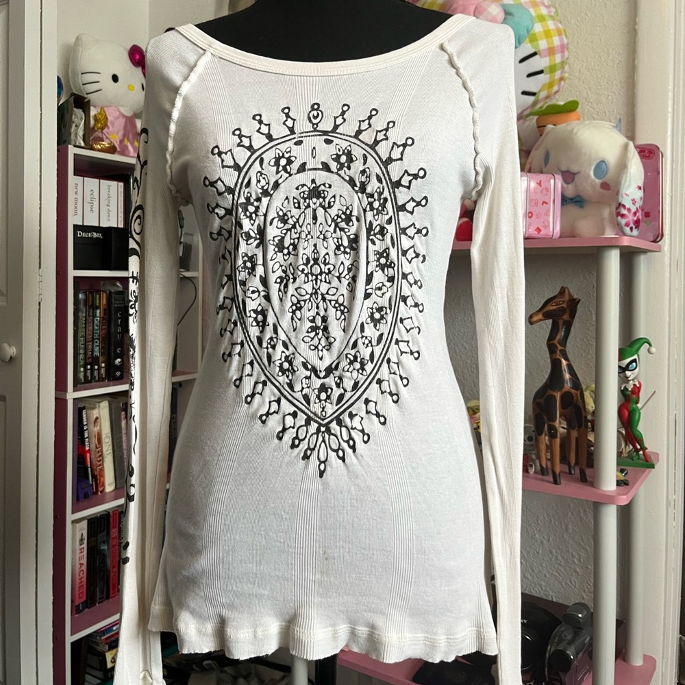 Pink Lotus by Nordstrom patterned long sleeve top